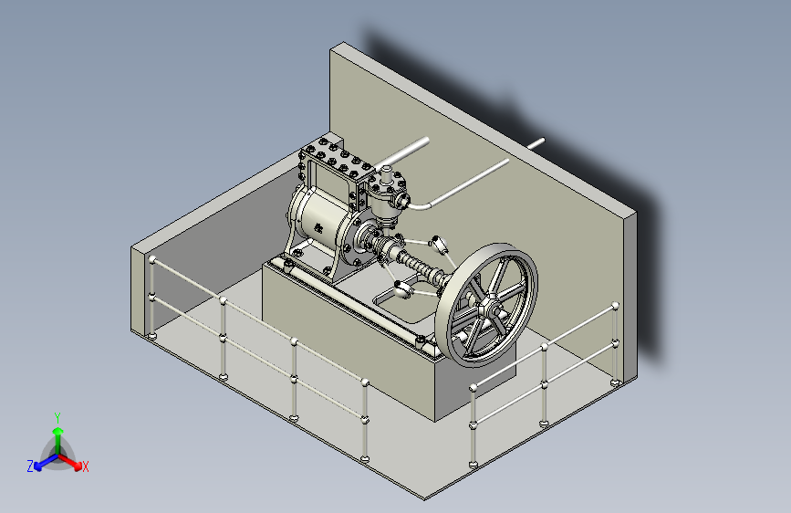 旋转式蒸汽机3D图纸三维模型