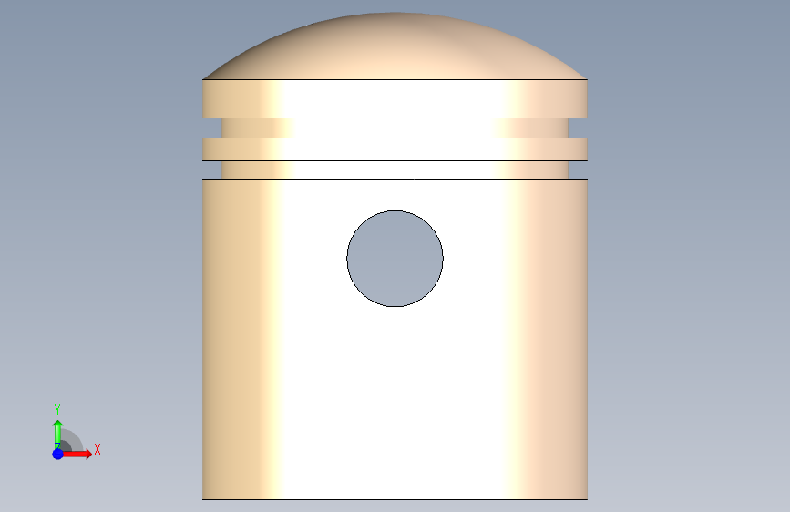 N004295-SolidWorks教程:设计活塞(初学者的分步指南) 正面视图