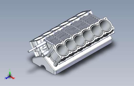 N004348-V6+气缸体+–+SolidWorks+3D+模型