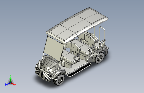 电动高尔夫球场用车3D模型图纸
