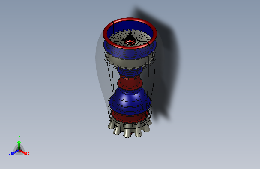 N005240-喷气发动机CAD装配（Creo+Parametric+11.0）”