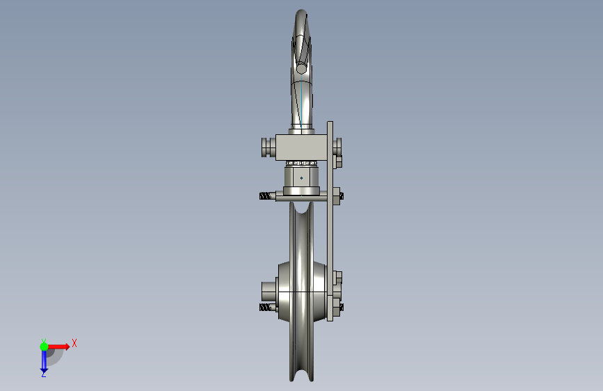 N005267-起重机吊钩组件_Creo+Parametric+11.0” 俯视图
