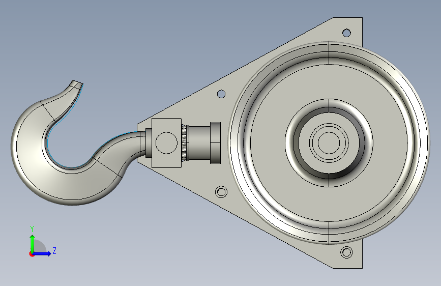 N005267-起重机吊钩组件_Creo+Parametric+11.0” 左侧视图