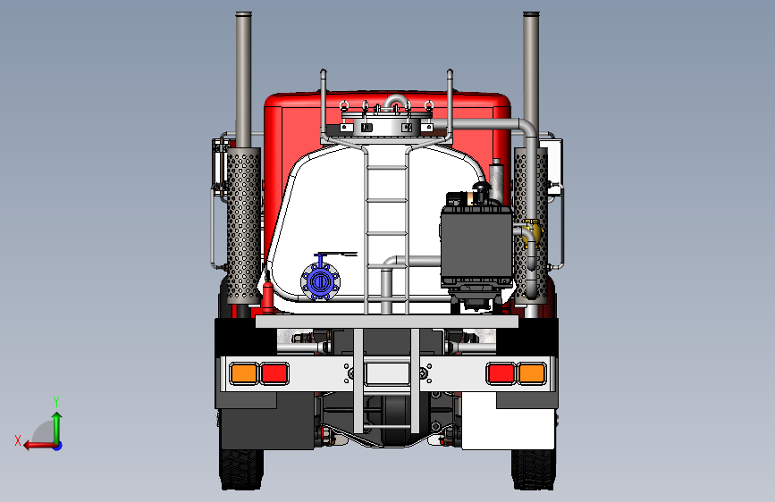 N008899-泡沫消防车 背面视图