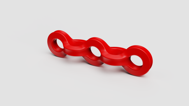 N009169-无尽链环链接 - SolidWorks中的参数化3D模型