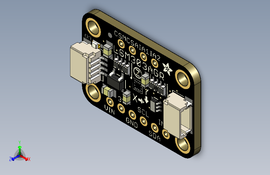 N005734-Adafruit+LSM303AGR+加速度计磁力计+-+STEMMA+QT+Qwiic