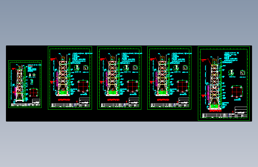 DN800~1800X13.5米~18米排气管钢架制作总图