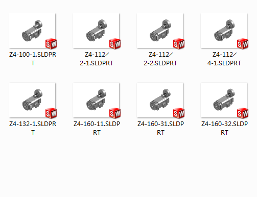 8款Z4-100~Z4-160卧式 凸缘(IMB35)直流电机模型--526076-50
