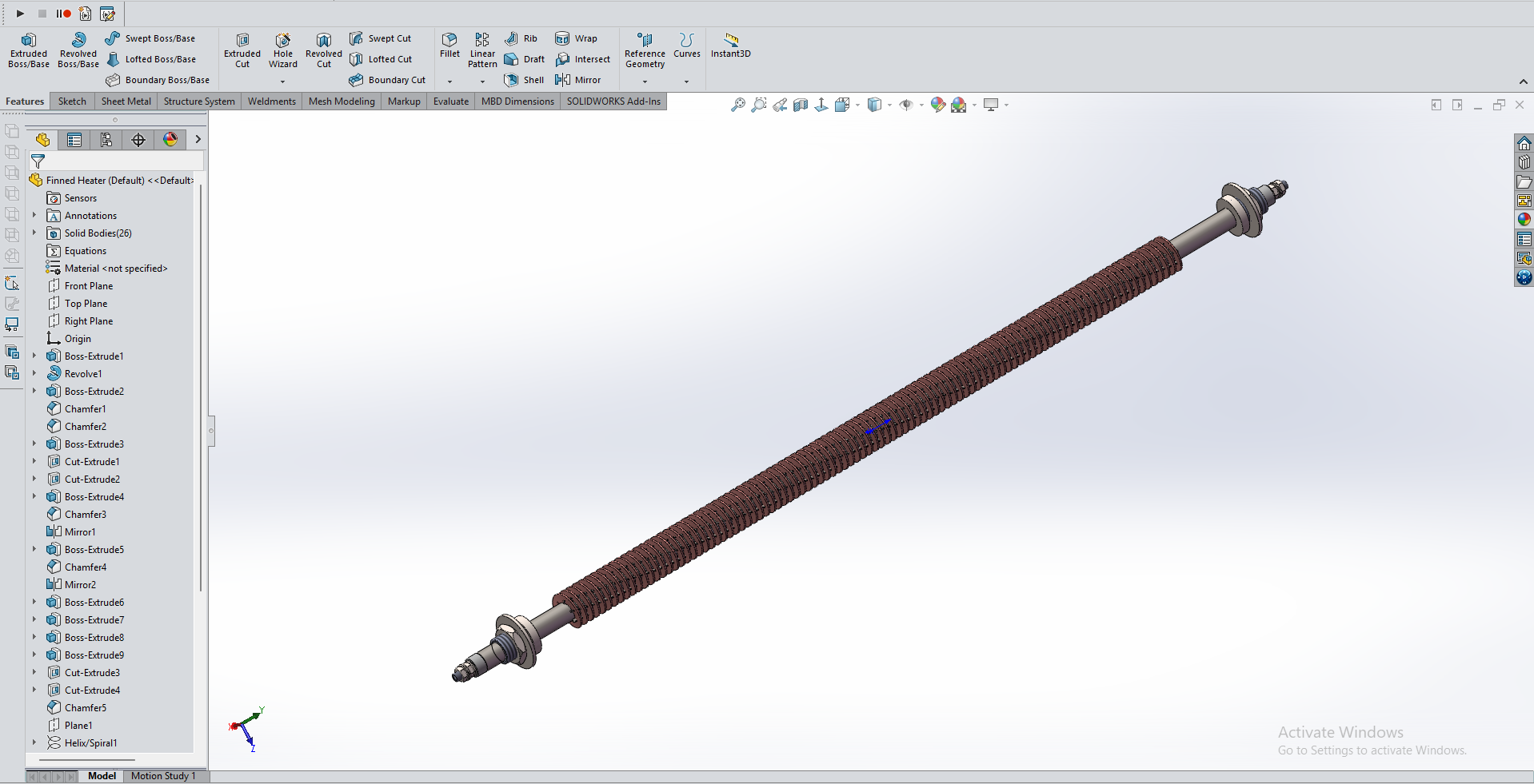 翅片直式加热器