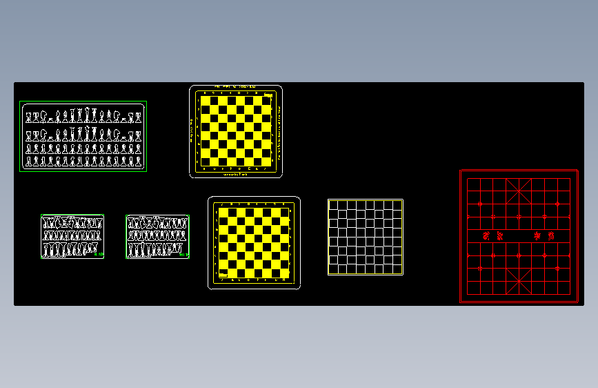 激光切割CAD模型-国际象棋