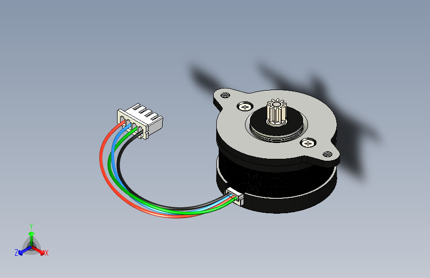 N007873-NEMA+14轮。+NEMA-14STH20+36mm_20mm步进电动机