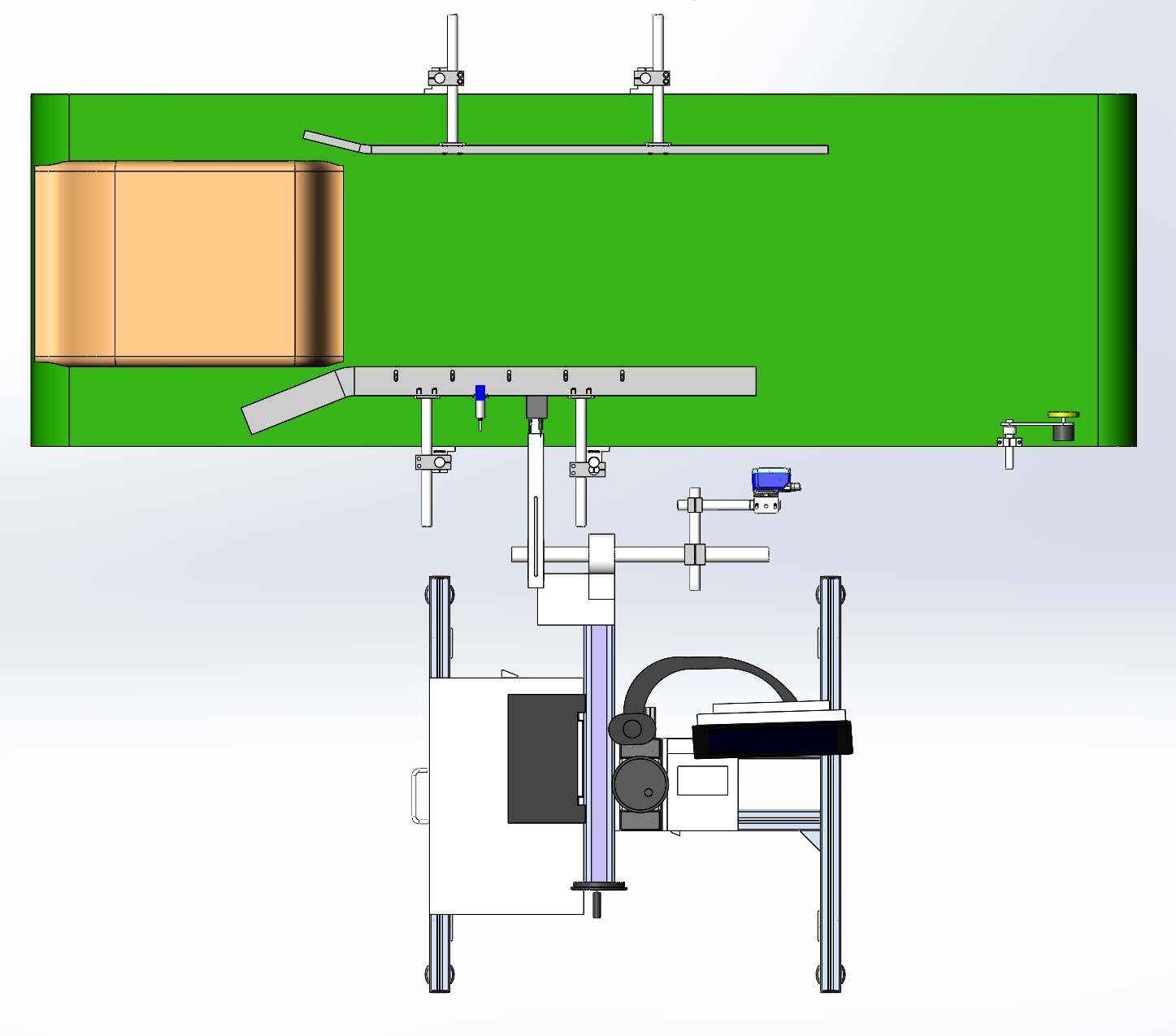 袋装侧面激光读码检测机构