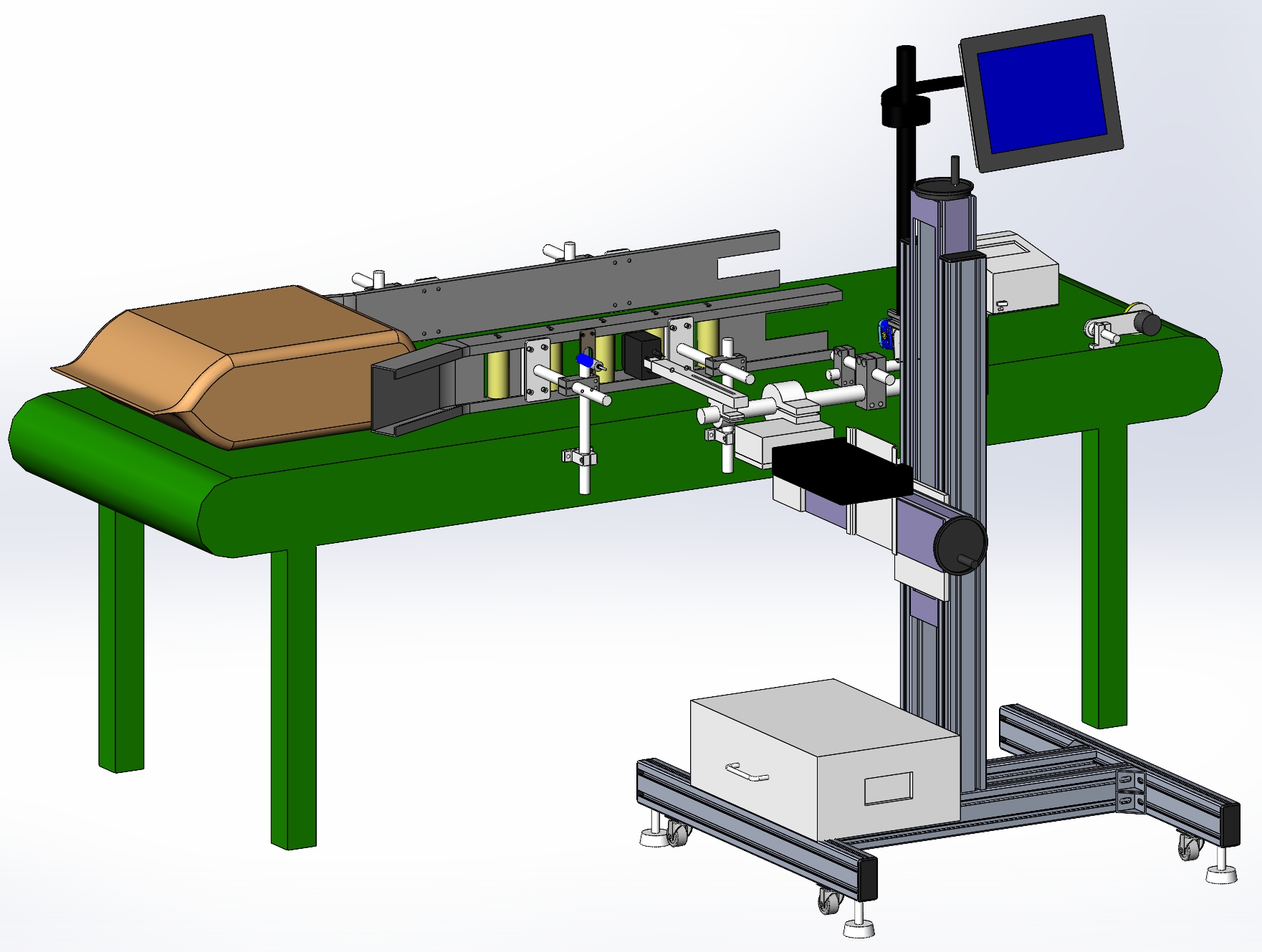 袋装侧面激光读码检测机构