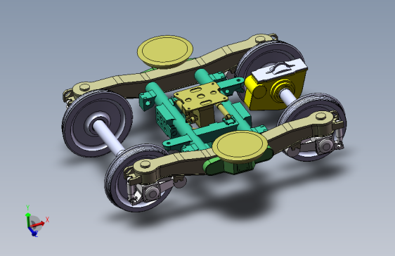 动力转向架（含特征）3D模型图纸 Solidworks设计 附STEP