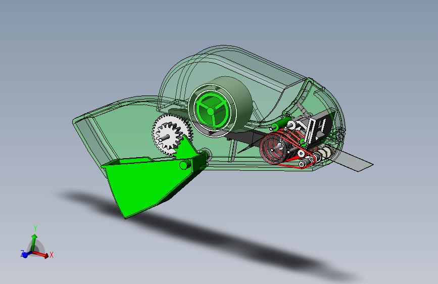 透明胶带切割机3D模型图纸 Solidworks设计