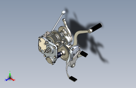 M72摩托车变速箱3D模型