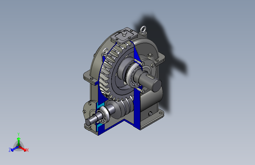 涡轮蜗杆减速器3D模型