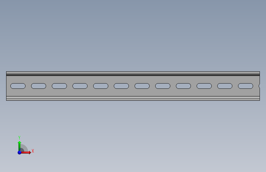 35mm x 7 5mm din导轨12 正面视图