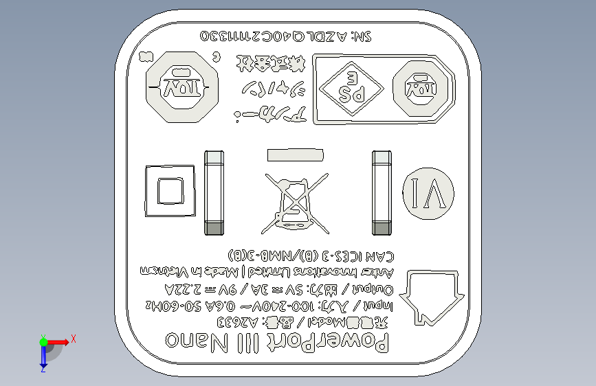 N009884-安克 PowerPort III Nano 俯视图