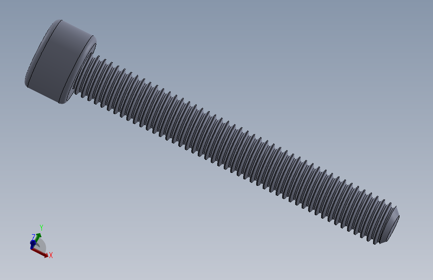 iso 4762 m8螺杆建模教程12 主视图