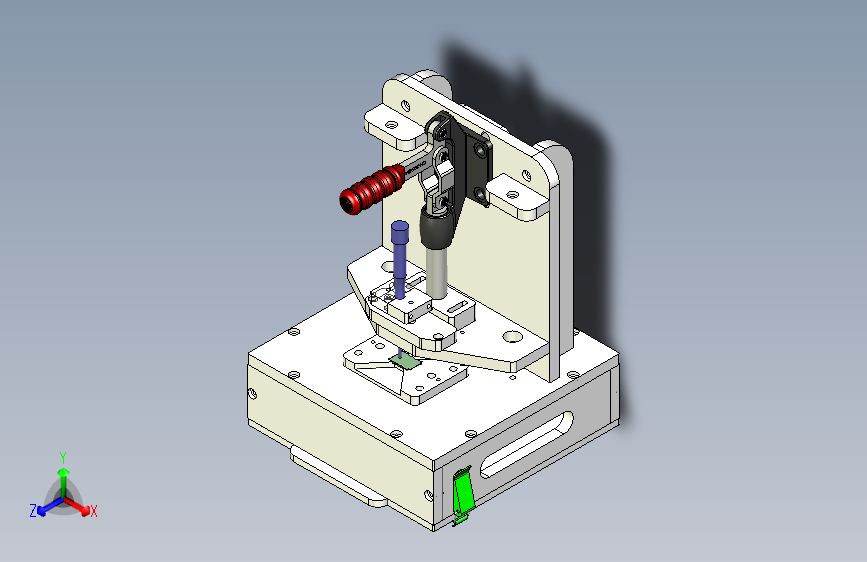 60行程快速夹下压测试治具3D模型