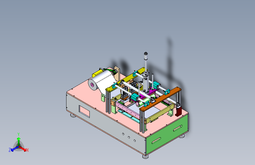 半自动贴膜机治具3D设备图纸