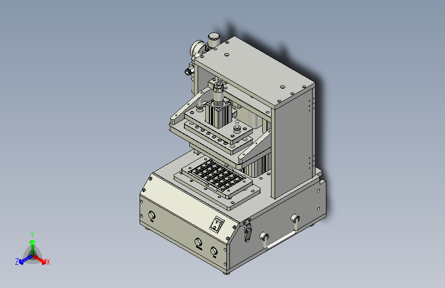 一款气动FCT测试治具3D图