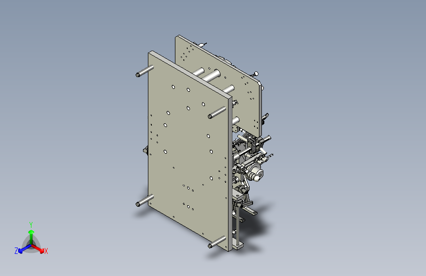 一款钢包芯焊接夹具3D数模