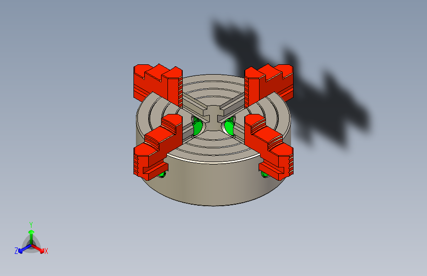 一款四爪卡盘机构3D