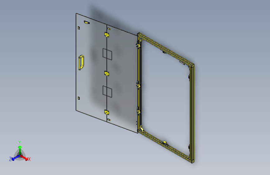 一种带铝合金型材开闭开关的折叠门3D