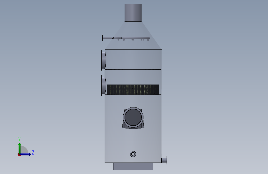 排气过滤器湿式洗涤器12 左侧视图