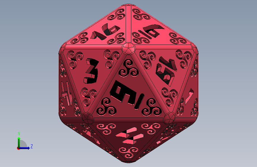 d20二十面体2 左侧视图