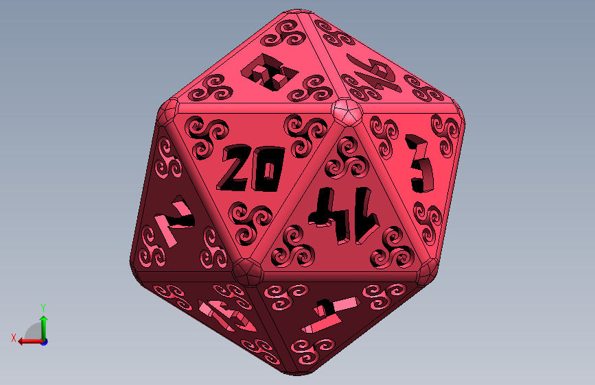 d20二十面体2 背面视图