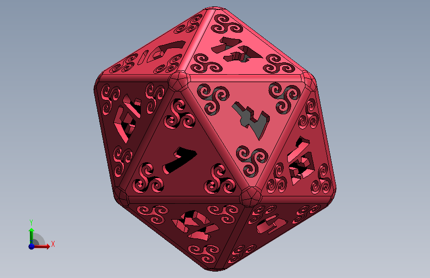 d20二十面体2 正面视图