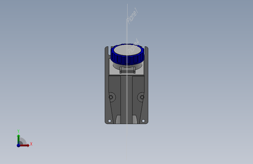 gewiss gw 62 499 90角表面安装插座ip67 2p e 16a 200 250v 50 60hz蓝色6h螺钉接线iec 309 hp 14 正面视图