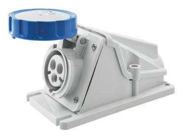 gewiss gw 62 499 90角表面安装插座ip67 2p e 16a 200 250v 50 60hz蓝色6h螺钉接线iec 309 hp 14
