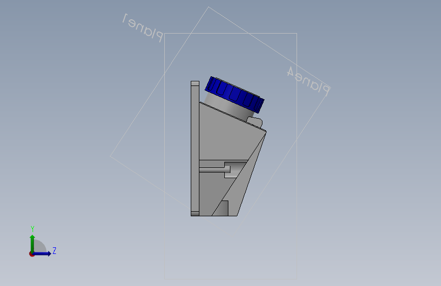 gewiss gw 62 499 90角表面安装插座ip67 2p e 16a 200 250v 50 60hz蓝色6h螺钉接线iec 309 hp 14 左侧视图