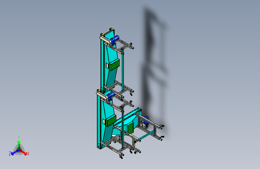 阶梯皮带输送机3D模型