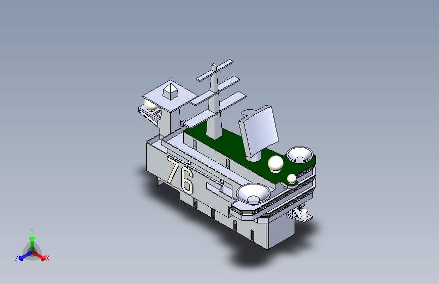 G022169-SolidWorks+航母CVN+76+-+岛屿=飞机