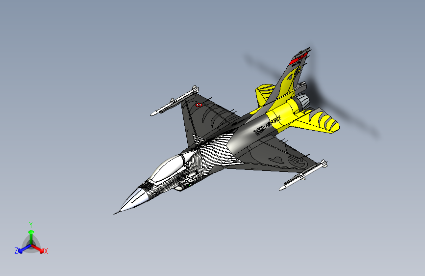 G021997-F-16+战斗机+独自+土耳其+(土耳其空军)+土耳其空军特种工作+(Special+Working)+飞机