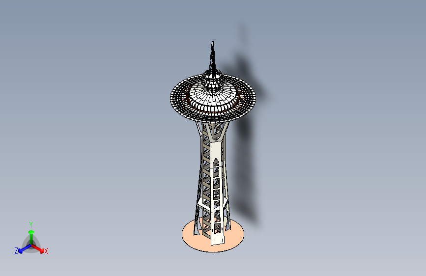 G021719-西雅图太空针，金属板拼图，3D拼图，金属工艺设计