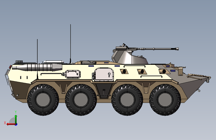 装甲运兵车模型 背面视图