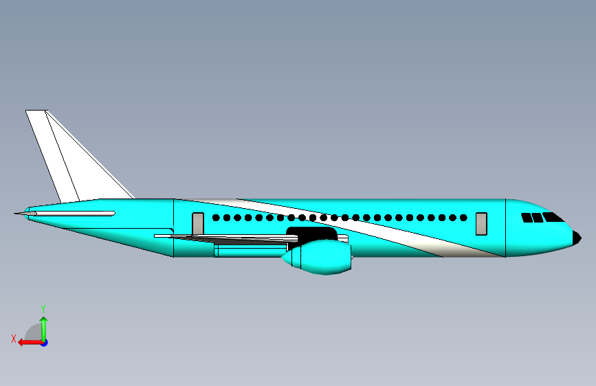 G023338-3D建模飞机=飞机 背面视图