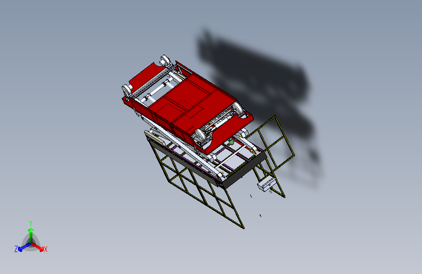 液压车升降工作平台3D模型图纸