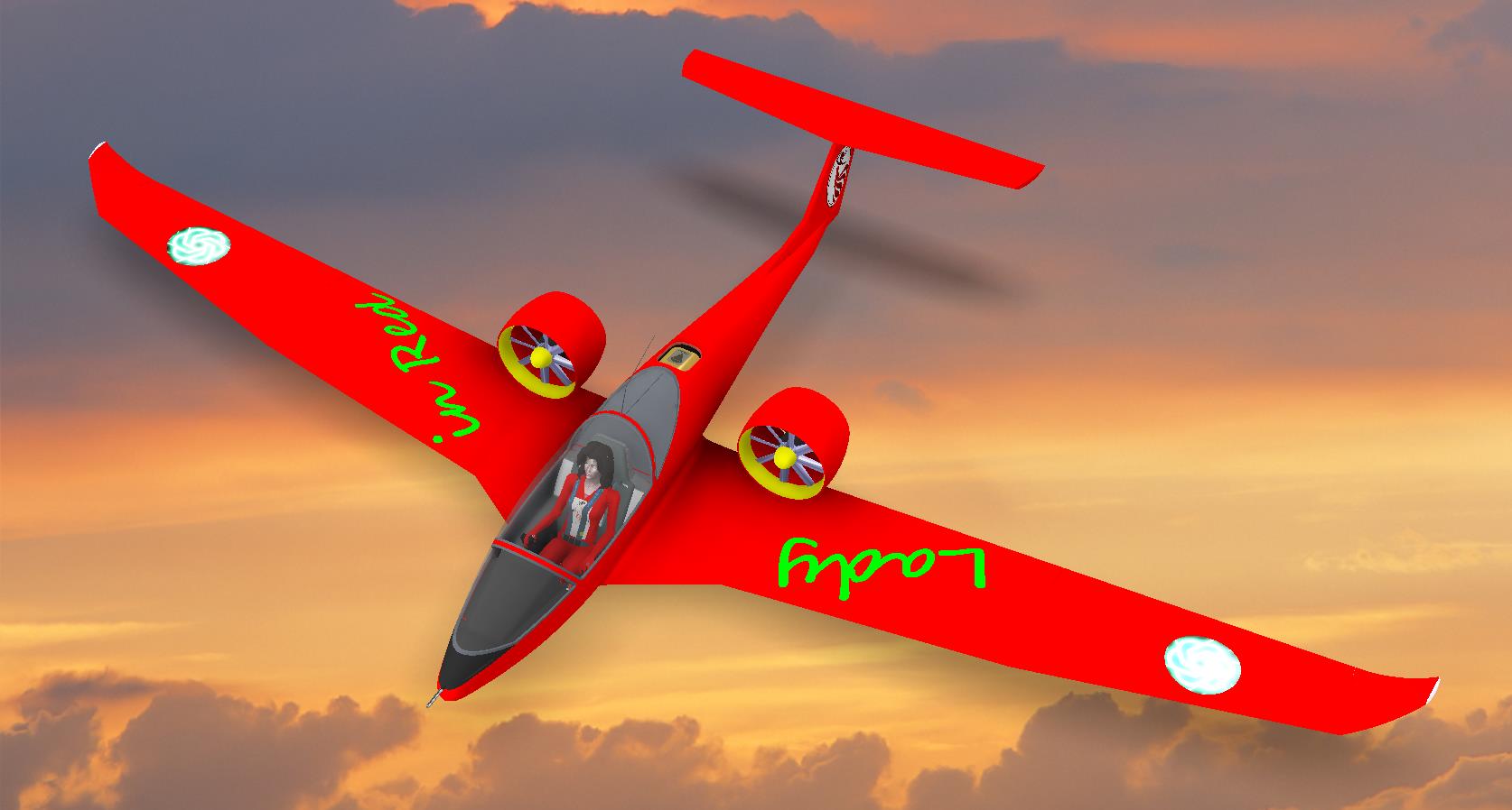 G024584-红色的飞机=飞机