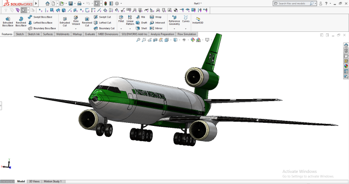 G024944-麦克唐纳·道格拉斯 DC-10 在 Solidworks 中的 PIA 装备=飞机