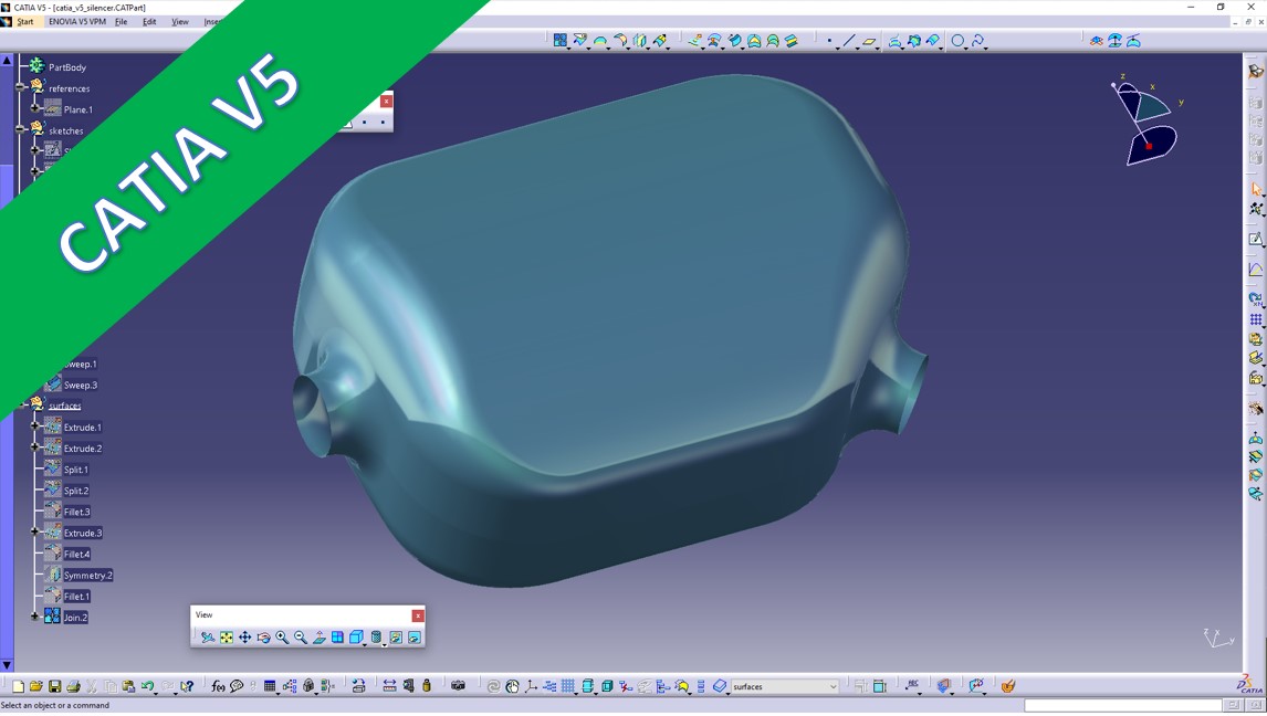 G025521-消音器_消声器 Siemens NX 12 _ Catia v5=飞机