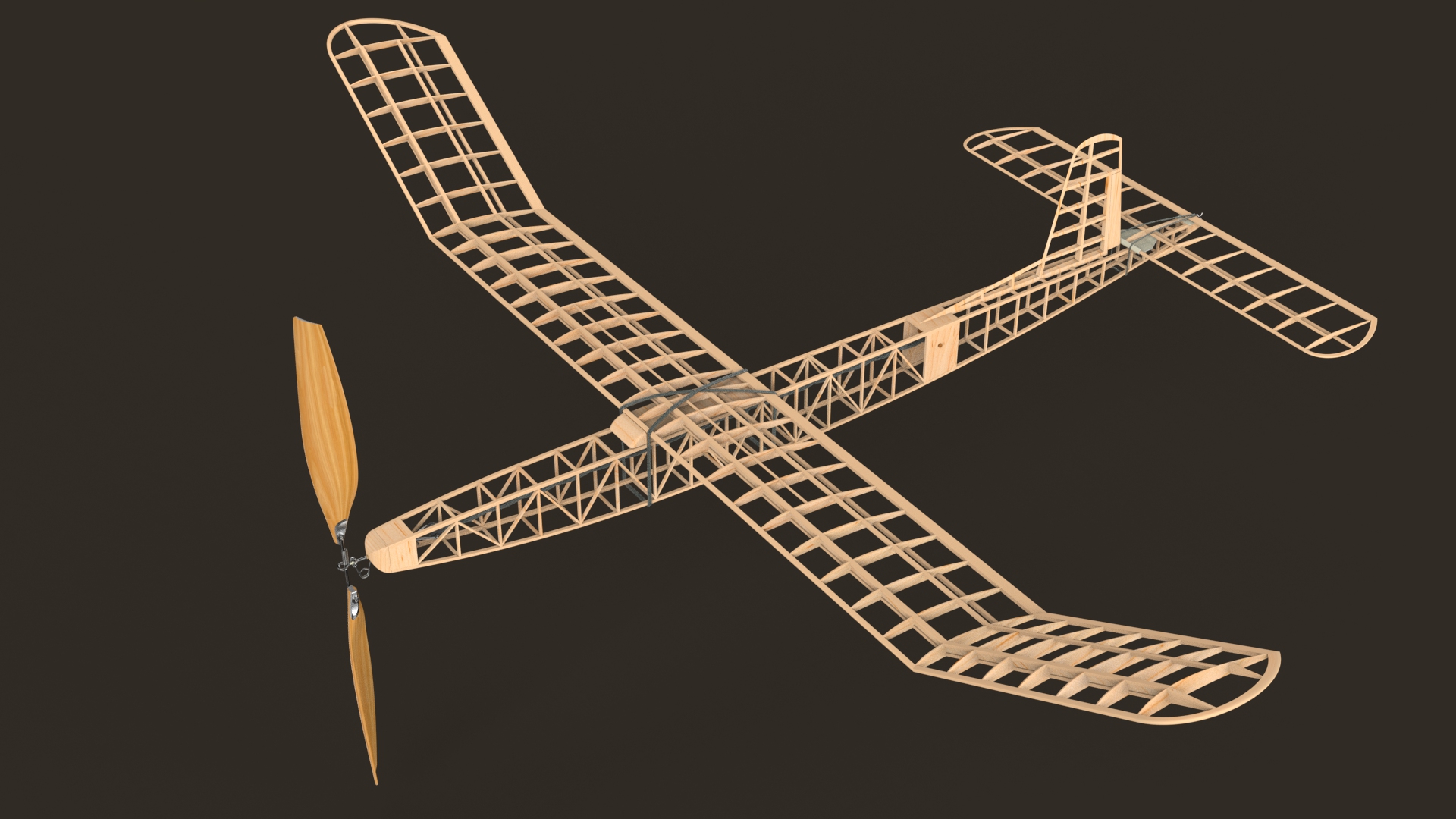 G025515-橡胶发动机飞机模型《冬奖》1966年。=飞机