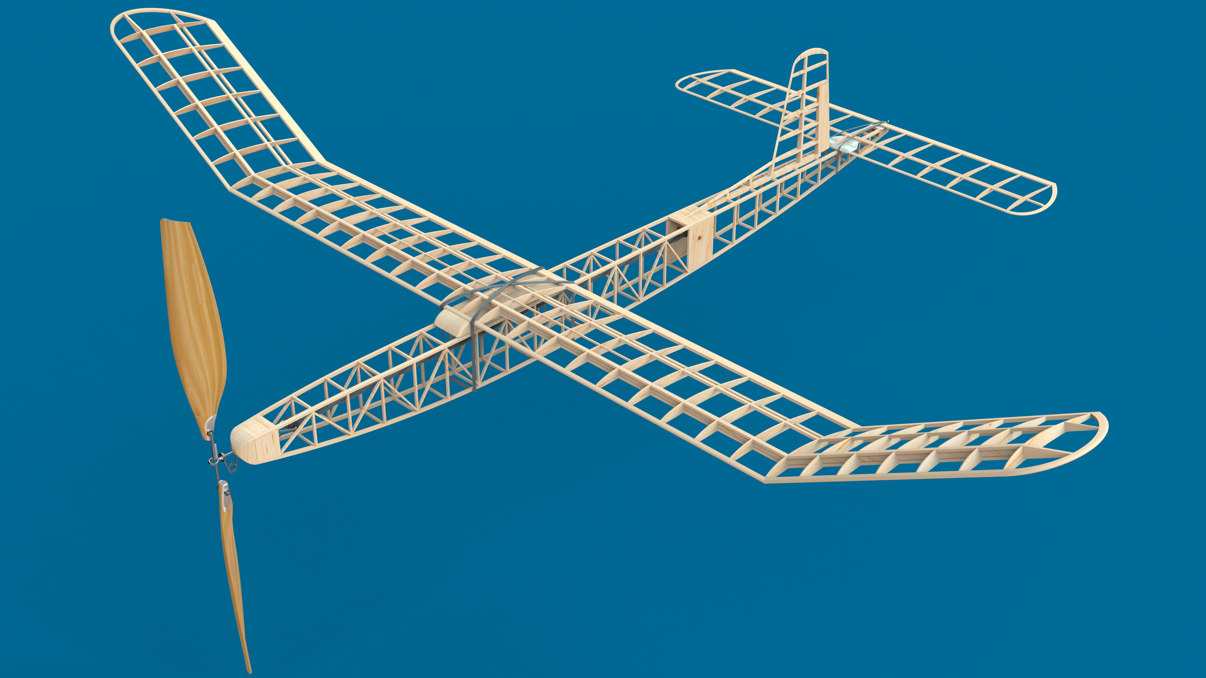 G025515-橡胶发动机飞机模型《冬奖》1966年。=飞机