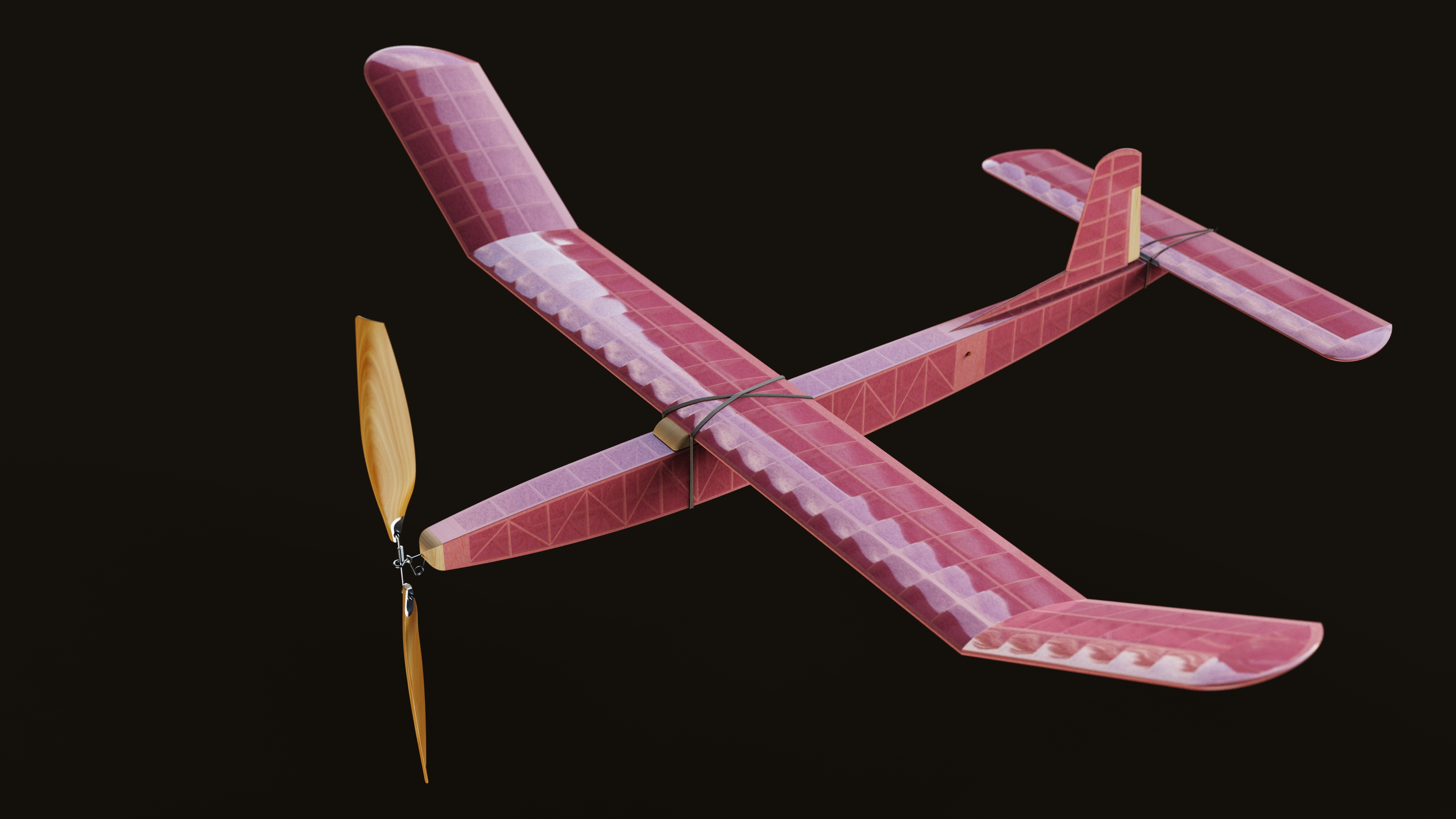 G025515-橡胶发动机飞机模型《冬奖》1966年。=飞机